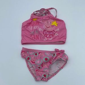 Peggy Pig 2 PC Swim Suit Toddler Size 4